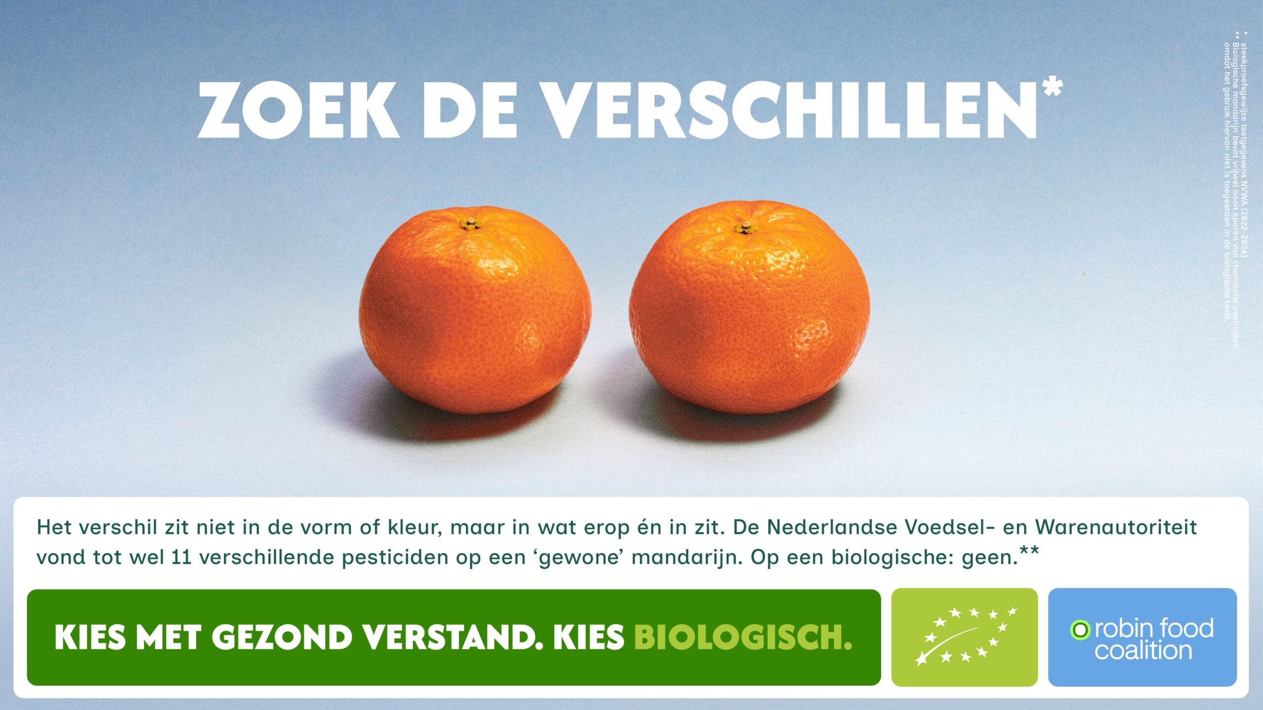 zoek de verschillen - pesticiden op mandarijnen